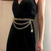 Gürtel Punk Multi Layer Taille Kette Gürtel Für Frauen Hiphop Legierung Metall Gold Farbe Bauch Kleid Körper Weibliche Zubehör