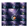 Pendentif Colliers Mode Galaxy Planète Lune Cabochons Verre Monde Étoilé Espace Pierre De Lune Charmes Collier Pour Femmes Ras Du Cou Bijoux Otyqb