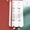 Stud Earrings 8 Pairs/set Cute Christmas Jewelry For Women Gifts Elk Snow Tree Metal Accessories