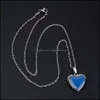Подвесные ожерелья формы сердца PO рамка плавающее ожерелье медальон для женщин обесцвечивание настроения термохромной температуры.