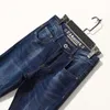 Men's Jeans Men Clothes Streetwear Mens Jean Hip Hop Biker Pants Marque De Luxe With Elastic Pantalon Vaquero Jogger Blue