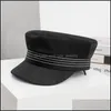BERETS VINTER Fashion Street Beret f￶r kvinnor Solid Plain Octagonal Sboy Cap Ladies Casual Cotton Hat Girls Painter Caps Drop Deliver OT2WU