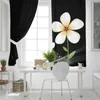 Gardin vit plumeria svarta fönster gardiner för vardagsrum kök sovrum moderna behandlingar draperar persienner