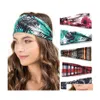 Hoofdbanden Casual print stretch katoenen hoofdband voor vrouwen elastische hoofddeksel tulband hoofd sjaalverslag haaraccessoires drop deliv ot3oh