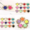 Pendant Necklaces 10Pcs Trend Neon Enamel Heart Charms Pendants Womens Fashion Gold Color Accessories Drop Delivery Jewelry Dhgym