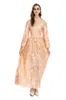 Women's Runway Dresses Stand Collar Long Flare Sleeves Embroidery Tiered Ruffles Tassels Elegant Fashion Designer Vestidos Prom