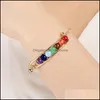 Charm Armbänder Mode 7 Chakra Draht Armreif für Frauen Yoga Naturstein Perlen Reiki Spiritueller Buddha Personalisierter Schmuck in Drop D OT9NU