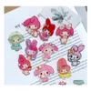 Charms 10Pcs 40X50Mm Mignon Acrylique Dessin Animé Lapins Animaux Pendentifs Diy Décoration Collier Boucle D'oreille Porte-clés Broche Cheveux Accessoire Dro Dh7Py