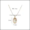 Pendant Necklaces Fashion Oval Abalone Shell Necklace Gold Plated For Women Jewelry Drop Delivery Pendants Otqxg