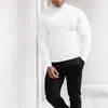 Pulls pour hommes Chic Men Shirt Pullover Automn Tops Basic Anti-Shrink Pure Couleur amicale à la peau