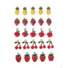 Charms 10 stcs/set email fruit cherry watermeloen stereberry legering hanger diy ambachtelijke bevindingen sieraden maken accessoires drop levering com dhnqb
