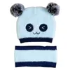 Hats Baby Hat Double Plush Ball Panda Autumn Winter Lightweight Dome Cap Scarf For Outdoor