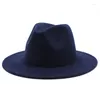 Bérets vintage unisexe panama laine feutre fedora chapeaux dames largeur brim trilby cowboy chapeau mode jazz capwide simples hommes