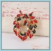 Pins Broschen Mode Weihnachtsschmuck Frauen Luxus Kristall Strassklasse kleine Girlandnadel für Geschenkgroßhandel in Drop Lieferung OT8Js