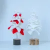 Christmas Decorations Tree Ornament Scene Layout Tabletop Adornment Felt Cloth Decoration Festival Gift White/Red