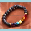 Charm armband naturlig lava sten elastisk armband f￶r kvinnor m￤n 7 chakra smycken yoga energi aromaterapi armbana dhs b124s f drop d dhc2l