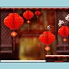 Other Event Party Supplies Traditional Chinese Red Paper Lantern For Spring Festival New Year Christmas Decoration Hang Waterproof Dh0Zz