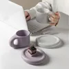 Tassen Untertassen Ins Nordic Weiß Kleine Keramik Kaffeetasse Set Dekorative Frühstück Trinken Latte Milch Tee Untertasse Hochzeit Wiederverwendbar
