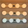 Wall Lamps LED 4 Bulbs Makeup Mirror Light Portable Suction Cup Vanity Lamp Lights For Dressing Table Lighting