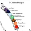 Charm Armbänder Mode 7 Chakra Draht Armreif für Frauen Yoga Naturstein Perlen Reiki Spiritueller Buddha Personalisierter Schmuck in Drop D OT9NU