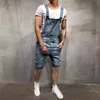 Men's Jeans Black/Blue Men Ripped 2023 Summer Hole Shorts Bib Pants Casual Overalls For Daily Homme S-3XL D301 Naom22