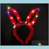 Andere Event Party Supplies Plüsch Gefüllte Led Kaninchen Haarband Glanz Katze Ohr Horn Krone Schöne Ostern Haar Hoop Flash Of Light Bunny Dhhrl