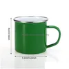 Mokken Kwaliteit Email Coffee Mok Cup Classic Chinese thee met korte ￩￩n kleur Pritinng voor kantoor Home Gebruik Drop levering tuinkeuken Dh1ih