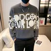 Männer Pullover Koreanische Mode Pullover Mann Jugend Alphabet Winter Warme Herbst Sweatshirts Oansatz Langarm Männlich Stricken Gemusterten Pullover