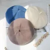 Bérets Chapeaux d'hiver pour femmes, béret tricoté doux, couleur unie, peintre d'art rétro, chapeau de citrouille en peluche, couture octogonale, casquette décontractée pour filles