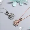 Collares colgantes Moda para mujer Lujo Spinning Ferris Wheel Design Shiny Crystal Love Language Proyecto Romántico Cuello Jewelrypendan DHWQM