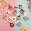 Charms 10st akryl Lucky Grass Fourleaved Clover Alloy Pendants Fit DIY örhängen Armbandsmycken Tillbehör FX401 Drop Delivery Fi DHPLW