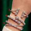 Bangle Godki Trendy Luxury القابلة للتكديس للنساء زفاف كامل الزركون الكريستال CZ Dubai Bracelet Bracelet Party Jewelry 2023