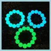 Arts And Crafts Stylish 8Mm Luminous Fluorite Natural Stone Bracelets Men Light Glowing Beads For Women Yoga Jewelry Drop Delivery H Dhl5H