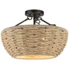 Chandeliers American Retro Farmhouse Rope Basket Shape Design Living Room Corridor Staircase Porch Bedroom Ceiling Light