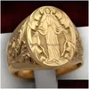 Band Rings Fashion Jewelry Virgin Mary Ring Men Women Drop Delivery Dhyc5