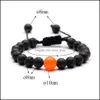 Beaded Strands 7 Chakras lava Rock Bead Chain Armband Essential Oil Diffuser Natural Stone Fl￤tad rep Bangle For Women Men Fashi Otpib