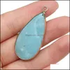 Arts And Crafts Natural Stone Water Drop Rose Quartz Turquoise Pendant Charms Diy For Druzy Bracelet Necklace Earrings Jewelry Makin Dhyqd