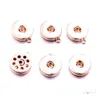 Arts And Crafts Sier Rose Gold Alloy 18Mm Ginger Snap Button Base Charms Pendants For Snaps Bracelet Earrings Necklace Diy Jewelry A Dhegj