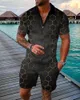 Herrspårar sommarpolo uppsättning för män manliga kläder kortärmad spårdräkt streetwear casual social skjorta två bit