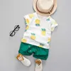 Kläder sätter barnkläder kostym sommar småbarn pojkar frukttryck t-shirt fasta shorts två stycken bomullsutrustning pojke flickor barn