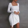 Casual Dresses Prom For Women 2023 Mini Sexy Evening Birthday Bodycon Dress Long Sleeve White Club Outfits Wholesale Items Business