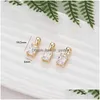 Charms 16.5X9.5Mm 14K Gold Color Brass And Zircon Rhombus Shape Pendants Jewelry Making Supplies Diy Findings Accessories Drop Deliv Dhxti