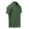 Men's Polos Men POLO Shirt T-shirt Solid Color Turn-down Collar Short Sleeves Pullover Match Casual Split Summer Tops