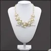 Earrings Necklace Fashion Western Leaf Type Pearl Jewelry Woman Sweater Crystal Rhinestone Chain Wedding Gift Drop Delivery Sets Otoeh