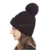 Beanie/Skull Caps Autumn Winter Womens Knit Hat Wool Ball Beanies Cap Big Girls Lady Knitted Warm Crochet Hats Drop Delivery Fashion Dhfzq