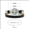 Bracelets de charme 25mm de óleo essencial difusor de medalhão aberto para homens homens pubrafolia de couro puils espaçadores de aromaterapia jóias de moda dr otnr6