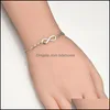 Link Chain Girls Justerbar l￤nkarmband Bangle for Women Bar Rose Gold Sliver Color Jewel Drop Delivery Armband OT3A2