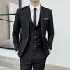 Men's Suits & Blazers M-5XL Plus Size 3 Piece Men Slim Fit Set One Button Solid Jacket Vest Pants Office Wear Formal Wedding XXXXXL