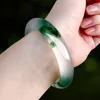 Bangle äkta naturliga Myanmar Jadeite Floating Jade Armband Kvinnor Fina smycken Tillbehör Jades armband för damer gåvor