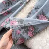 Damenhosen Herbst Süße Rose Floral Jeans Frauen Street Fashion Frühjahr Hohe Taille Breites Bein Vintage Koreanische Blau Gerade Denim